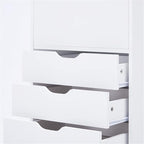 Naomi Home Carly 6-Drawer Craft & Office Storage Cabinet – Rolling Storage Drawers with Lockable Casters, Compact for Craft Rooms, Offices, Under Desk, 18.8" D x 15.7" W x 41.3" H