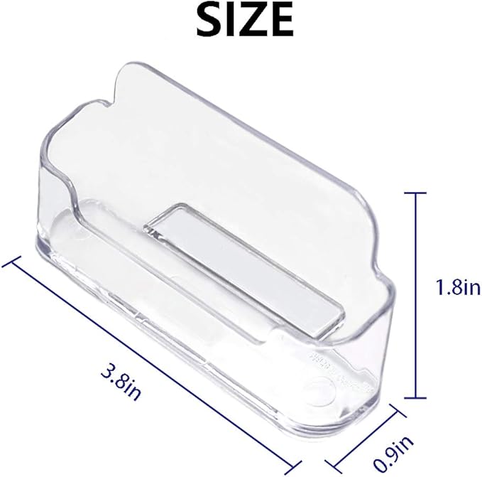 Qizpcer 16 Pack Clear Desktop Business Card Holder Display, Plastic Business Card Stand for Office