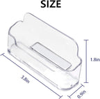 Qizpcer 4 Pack Clear Plastic Business Card Holder,Acrylic Business Card Display for Desk Business Card Stand