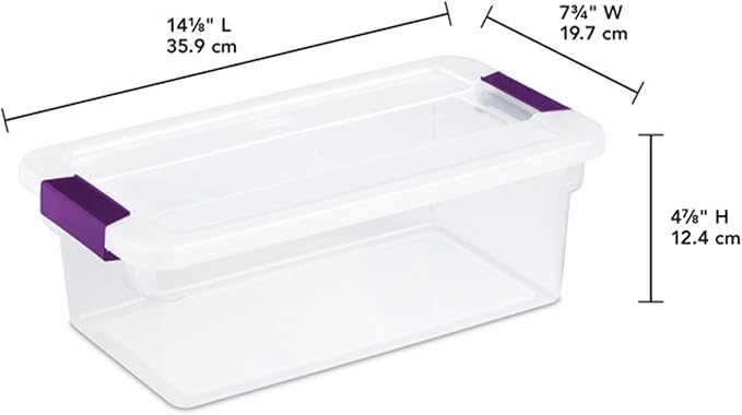 Sterilite 12-Pack 6 Quart ClearView Latch Box, Stackable Organizer Bins with Latching Lids - Clear Plastic Organization Containers for Closet, Bedroom, Shelving Units and Everyday Home Storage