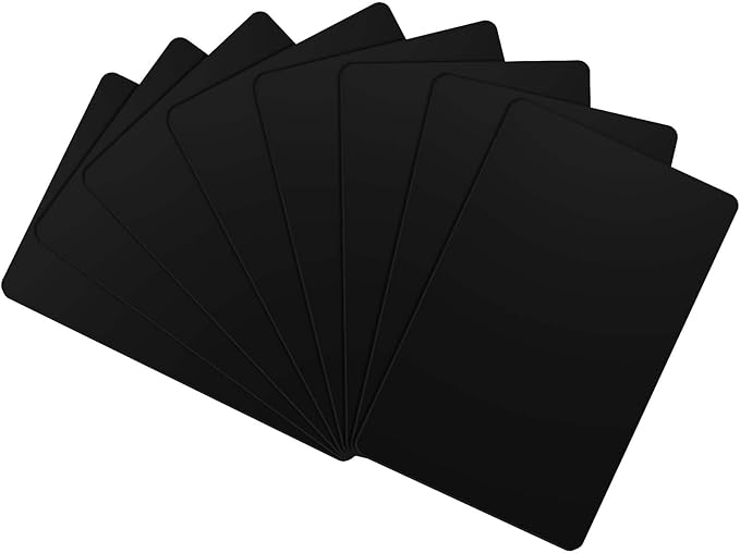 55 Pack - Premium Blank PVC Cards for ID Badge Printers - Premium Quality Black CR80 30 Mil (CR8030) by KLMNDUO - Compatible with Most Photo ID Badge Printers(Black)