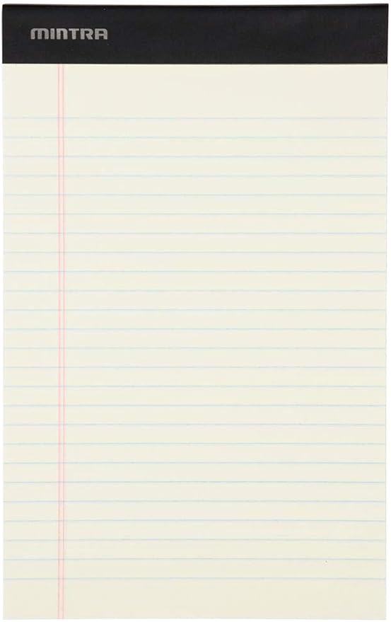 Mintra Office Legal Pads, ((Basic 6pk - (Pastel Set #2), 5in x 8in, Narrow Ruled))