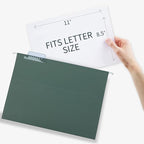 HERKKA Extra Capacity Hanging File Folders, 30 Pack Reinforced Hang Folders with Heavy Duty 3 Inch Expansion, Designed for Bulky Files, Medical Charts, Letter Size, Green