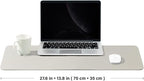 Leather Desk Mat - Non-Slip PU Desk Pad for Office and Home - Desk Organization and Accessories - Ideal for Large Mouse Pad and Desk Mats on Top of Desks (Light Gray,27.6"x 13.8")