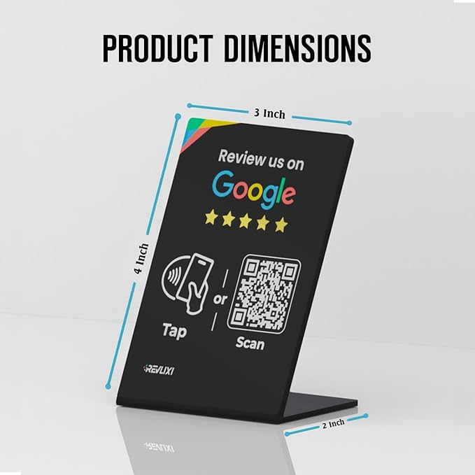 REVLIXI Google Review Stand (5 PCS)- Boost Reviews w/Reusable Google Review Tap Card Stand & QR Code Stand -No App, No Subscription-Android & iPhone Compatible -Boost Google Reviews for Online Growth