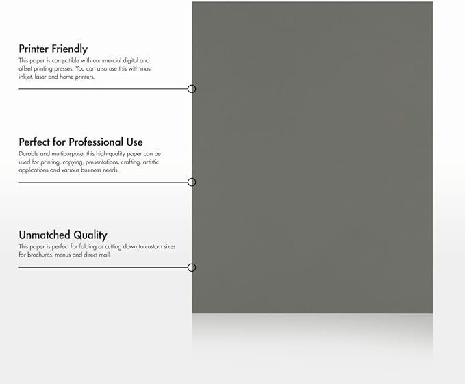 LUXPaper 8.5" x 11" Paper | Letter Size | Smoke Gray | 80lb. Text | 1,000 Qty