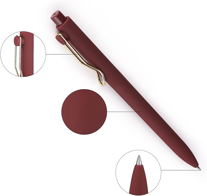 WY WENYUAN Black Pens, Fine Point Smooth Writing Personalized Ballpoint Pens Bulk, Flair Teacher Pen, Black Ink 1.0 mm Journaling Pen, Aesthetic Gift School Office Supplies for Note Taking