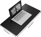 DAWNTREES Laptop Mat for Desk,PU Leather Desk Protector Pad,Non Slip, 23.6" x 13.8" Large Mouse Pad and Keyboard Mat, Waterproof Writing Pad for Office and Home (Black)