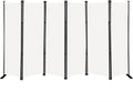 MAYOLIAH 6 Panel Folding Privacy Screen 9ft Wide, 6ft Tall Partition Room Divider Portable Office Walls Dividers Panel, White