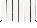 MAYOLIAH 6 Panel Folding Privacy Screen 9ft Wide, 6ft Tall Partition Room Divider Portable Office Walls Dividers Panel, White