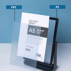 ECKEK ABS Plastic Sign Holder, Menu Displays T Shape Sign Stand, Rotating Display Stand for Ads, Menu, Photos, Business Card (Black A5 148×210mm/ 5.83×8.27 inches)