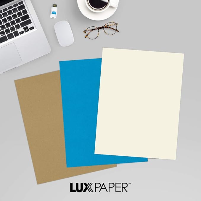 LUXPaper 8.5" x 11" Classic Crest Paper | Letter Size | Natural White | 24lb. Text | 1,000 Qty
