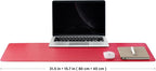Leather Desk Mat - Non-Slip PU Desk Pad for Office and Home - Desk Organization and Accessories - Ideal for Large Mouse Pad and Desk Mats on Top of Desks (Rose Red,31.5"x 15.7")