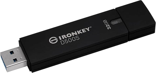 Kingston Ironkey D500S 32GB Encrypted Flash Drive | Dual Hidden Partition | FIPS 140-3 Level 3 | XTS-AES 256-bit | BadUSB and Brute Force Protection | Multi-Pin Option | IKD500S/32GB