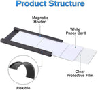 LLPT Magnetic Label Holder 4” x 1.6” 26 Packs C Channel White Paper Cards Protective Film Strong Removable for Shelf White Board Toolbox Metal Wall Cabinet Drawer(MH41626)