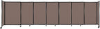 Versare Straightwall Sliding Portable Wall Partition | Freestanding Office Dividers | Locking Wheels | Temporary Room Separator | 15'6'' Wide x 4' Tall Latte Fabric Panels