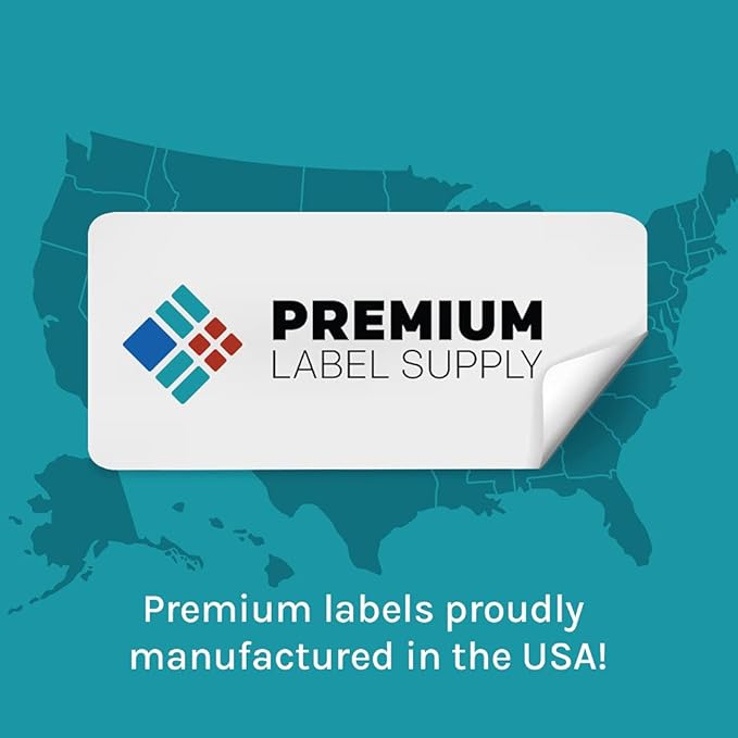 Premium Label Supply White Sticker Full Sheet Shipping Labels – 8.5" x 11" – Laser/Inkjet Compatible – (1 Label/Sheet), 100 Sheets - Letter Size