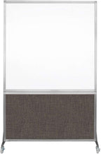 DivideWrite Mobile Whiteboard | Double Sided Dry Erase Board | Portable Office Cubicle Partition | Display for Classrooms, Conference Rooms, Meeting Areas and More | Mocha Fabric 4' Wide x 6' Tall