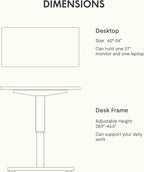 FLEXISPOT EN1 One-Piece Standing Desk, 40"x24" Seamless Desktop Electric Height Adjustable Desk for Home Office, Multi-Monitor Setups & Easy Assembly, Maple