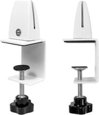 Heavy Duty Sneeze Guard Clamp For 0.1" to 1" Thick Panel,Desk Partition Support Clamps,Adjustable Aluminum Desktop Divider Holder,Easy to Install Desk Privacy Panel Clips, 4 Pack,Silver (White)