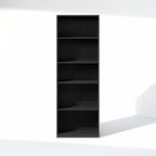 Furinno GEHRY DVD Shelf, 5-Tier CD Rack, Media Shelf with Adjustable Shelves, DVD Storage Cabinets for CD Blueray Game Disc, Easy Assembly, for Living Room, Home Office, Blackwood