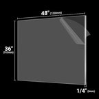 CALPALMY (2 Pack) 1/4" Thick Clear Large Acrylic Sheets - 36" x 48" Pre-Cut Plexiglass Sheets for Windows, Craft Projects, Signs, Display Cases, Sneeze Guard and More - Cut with Power Saw, Hand Tools