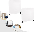 KONKENIE Acrylic Office Privacy Partition Indoor Desk Divider Guard Rectangle Desktop Privacy Panel Privacy Shield Screen for Classroom Office Reception Station Bakery Translucent (23x22x2”,2PCS)