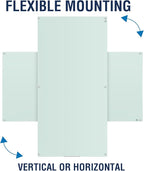 TSJ OFFICE Glass Dry-Erase Board - 8 x 4 Ft Wall Mounted Glass Magnetic Whiteboard, 96" x 48" Extra Large Frameless White Board for Office, Home & School