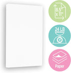 JAM PAPER Strathmore 24lb Paper - 90 gsm - 8.5 x 11 - Bright White Wove - 100 Sheets/pack