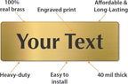 SmartSign Custom Brass Sign - 2" x 6", 40 mil REAL Bugle Brass Metal, Personalized Name Door Sign, Heavy-Duty Premium Engraved Door/Wall Mount Plaque for Business/Office, Gold and Black