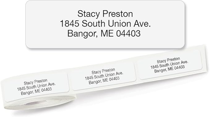 Colorful Images Solid Gloss White Rolled Return Address Mailing Labels with Dispenser, Customize with Name & Shipping Address, 500 Self Adhesive, Easy Peel Sticker Label Roll, 3/4" x 2 1/2"