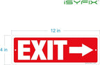 iSYFIX Exit Signs 2 Pack 12x4 Inch with Directional Right Arrows - Rust Free Aluminum, Laminated for UV, Weather, Scratch Resistance - Ideal for Offices, Schools, Theaters, Restaurants