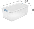 Sterilite 20-Pack Latching Box, Under Bed Storage Bins with Lids, Clear Plastic, 106 Quart - Heavy-Duty Organizing Containers for Closet, Bathroom, and Office