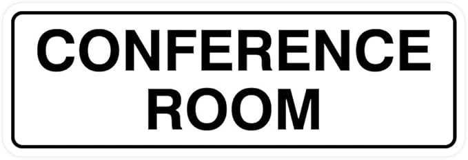 Standard Conference Room Sign - White - Medium 5 Pack