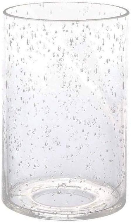 Sunwo Glass Shade Straight Cylinder Glass Lamp Shade Replacement with Multiple Effects (Bubble Cylinder with Fitter)