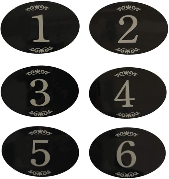 StayMax Locker Number Signs Door Sign with Self-Adhesive Tape Number Black (26-50)