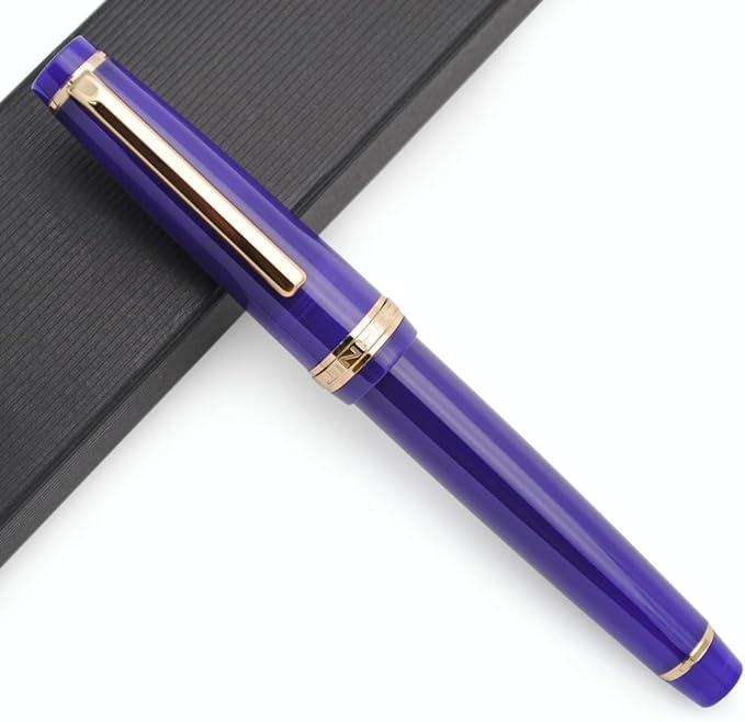 JINHAO 82 Fountain Pen (Transparent Navy Blue,Fine Nib 0.5mm)