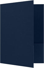 LUXPaper 9" x 12" Presentation Folders | Two Pocket | Nautical Blue Linen | 100lb. Cover | 100 Qty