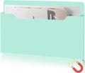 Feifeiya Magnetic Pocket File Holder Large File Folder Organizer Paper Mail Letters Holder Wall Hanging Office Supplies for Refrigerator Whiteboard Cabinets(13.8 x 8.3 Inch,Horizontal,Mint Green)