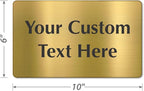 SmartSign Custom Brass Sign - 6" x 10", 40 mil REAL Bugle Brass Metal, Personalized Name Door Sign, Heavy-Duty Premium Engraved Door/Wall Mount Plaque for Business/Office, Gold and Black