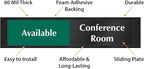 SmartSign Conference Room Door Sign Meeting In Progress/Available Door Slider for office | 2.25" x 10" Plastic Black, Made in USA