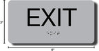 ADA Compliant Sign with Braille (6" x 3", Exit, Pearl Grey)