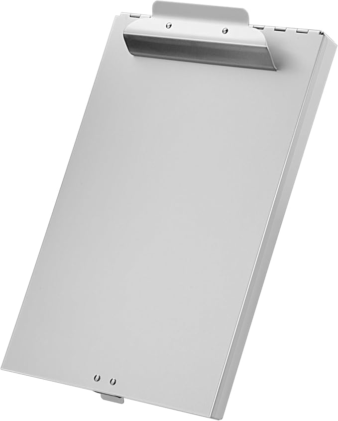 ZCZN Aluminum Clipboard with Storage, 6 Pack Recycled Metal Clipboard Box, Form Holder, Suitable for School, Office, Jobsite or Medical Staff, 9.25 x 13.78 Inches, Silver