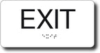 ADA Compliant Sign with Braille (6" x 3" Exit, White)