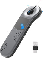Air Mouse for PC/iOS/Android with Touchpad Rechargeable Wireless Presentation for PPT Pointer Bluetooth 2.4G Remote Control for PowerPoint/Keynote/Tiktok/Camera/Kindle App (Silver)
