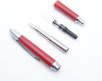 JINHAO 20 Press Fountain Pen, Retractable Capless Resin Pen with Ink Converter (EF Nib 0.4mm, Wine Red)