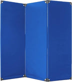 Versare FP6 Folding Privacy Screen | 3 Panels | 360 Degree Rotating Hinges | Economical Partition for Offices, Schools, Home and More | 6' Wide x 6' Tall Pewter Fabric