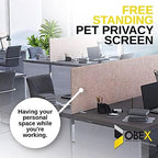 OBEX Free Standing Desk PET Privacy Screen, Table Top Home & Office Furniture Partitions and Dividers, Portable Workstation Freestanding Panels, 18" x 24" Stone