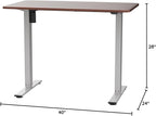 FLEXISPOT EN1 One-Piece Standing Desk with 1-Inch Thick Seamless Desktop, 40"x24" Electric Height Adjustable Desk for Home Office, Multi-Monitor Setups & Easy Assembly, Mahogany