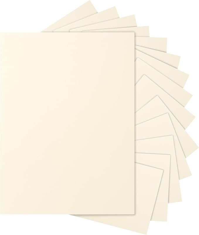 Silunkia 300 Sheets Cream Cardstock 8.5 x 11 Ivory Paper, 200gsm/75lb Off White Paper Card Stock for DIY Cards Making, Greeting Cards, Wedding Invitations, Menus, Business Cards